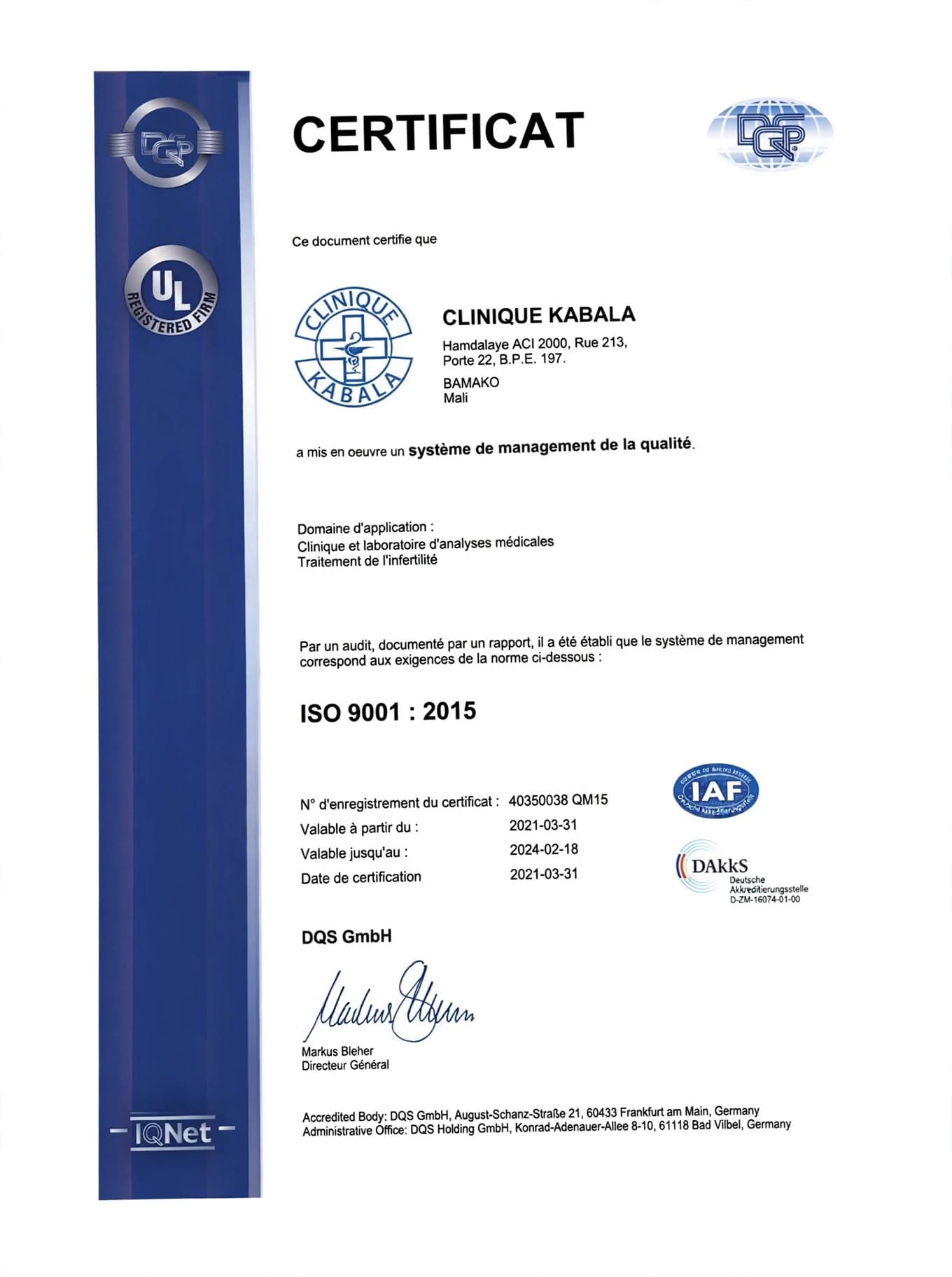 ISO 9001 version 2015 - Certification